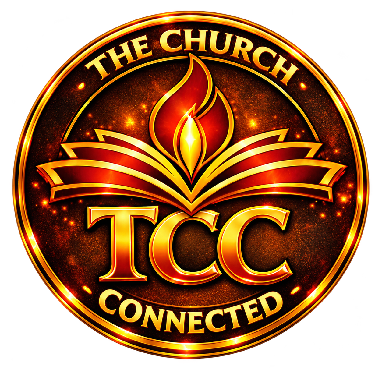 Church Connected Gold-Rimmed Emblem